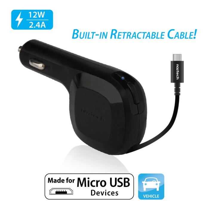 UTGATT5 - Naztech Reactor II Micro USB-billaddare - Svart