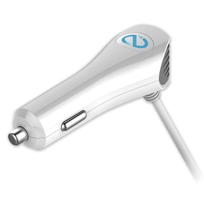 UTGATT5 - Naztech Trio Lightning Billaddare med 2 USB Uttag - Vit