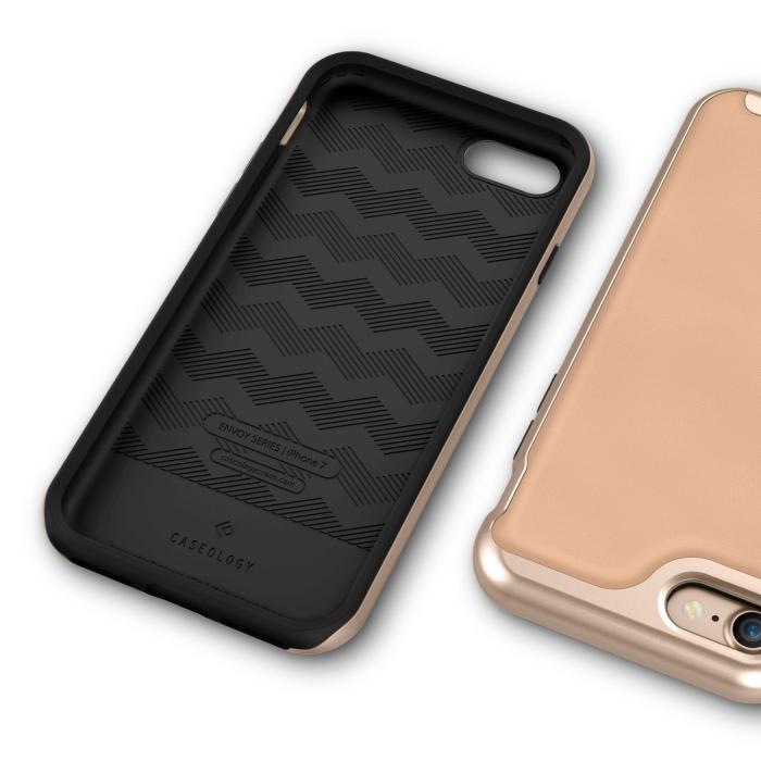 UTGATT5 - Caseology Envoy Äkta Läder Skal iPhone 7/8/SE 2020 - Beige