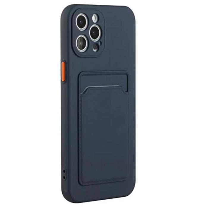 Taltech - iPhone 15 Pro Mobilskal Korthållare TPU - Mörkblå