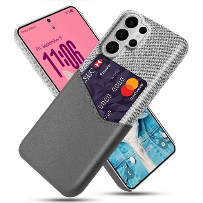 OEM - Mobilskal till Samsung Galaxy S26 Ultra PU Läder Klädtextur Hård PC - Grå