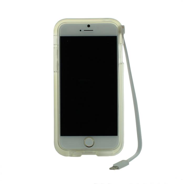 OEM - Connect Flash Light Skal med inbyggd USB-kabel till iPhone 6 / 6S - Vit