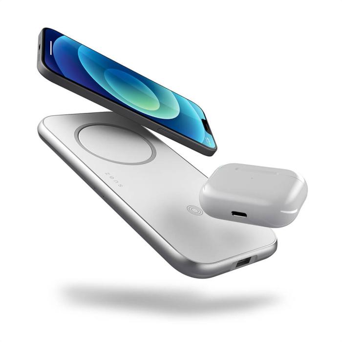 UTGATT1 - ZENS 3in1 Laddare Designad för Magsafe 10W+Plats för Magsafe + USB-A