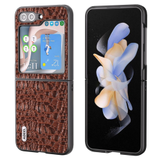 ABEEL - ABEEL Galaxy Z Flip 5 Mobilskal Äkta Läder Cowhide - Brun