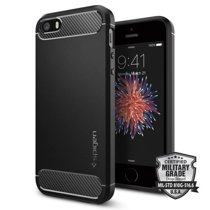 UTGATT - SPIGEN Rugged Armour iPhone 5S / Se Svart