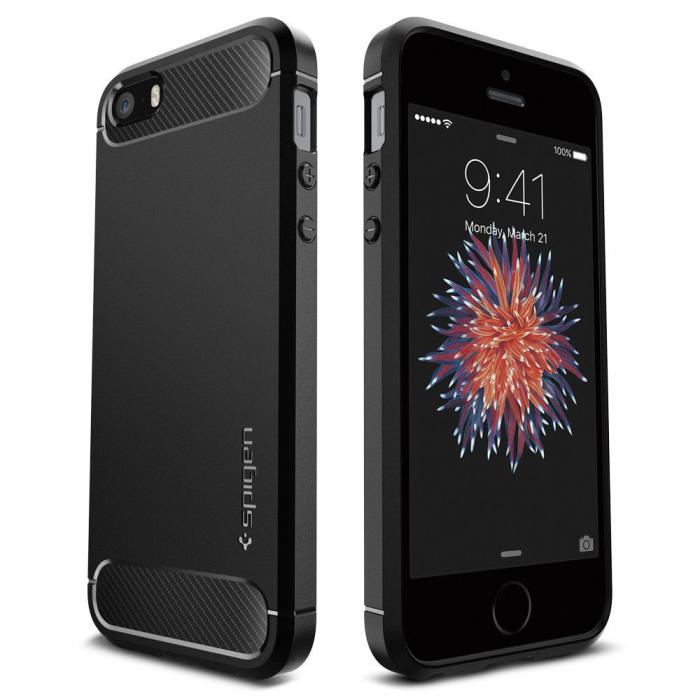 UTGATT - SPIGEN Rugged Armour iPhone 5S / Se Svart