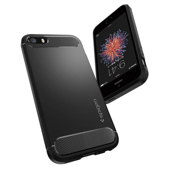 UTGATT - SPIGEN Rugged Armour iPhone 5S / Se Svart