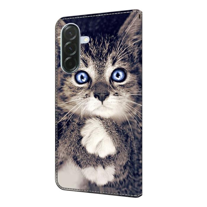 OEM - Samsung Galaxy A37 Plånboksfodral Konstläder Mönstertryck - Hand-holding Cat