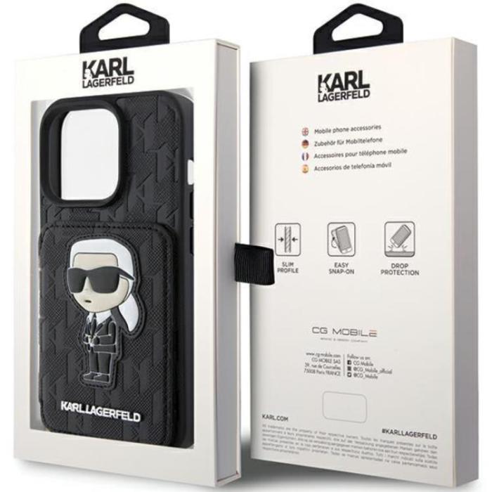KARL LAGERFELD - Karl Lagerfeld iPhone 15 Pro Mobilskal Korthållare Stativ