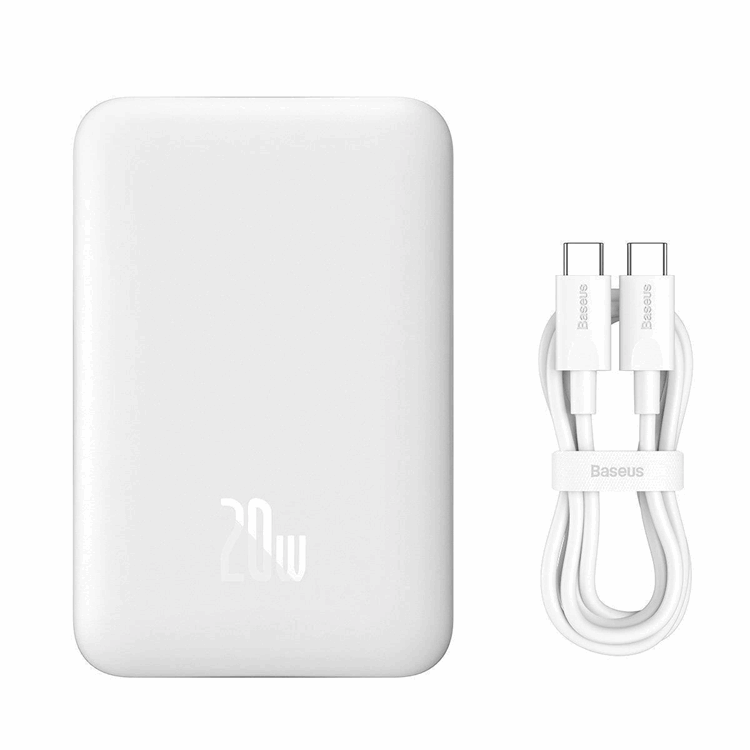 Baseus Magsafe Mini Powerbank 10000mAh USB-C PD 20W - Vit | 505295 | AlltMobil