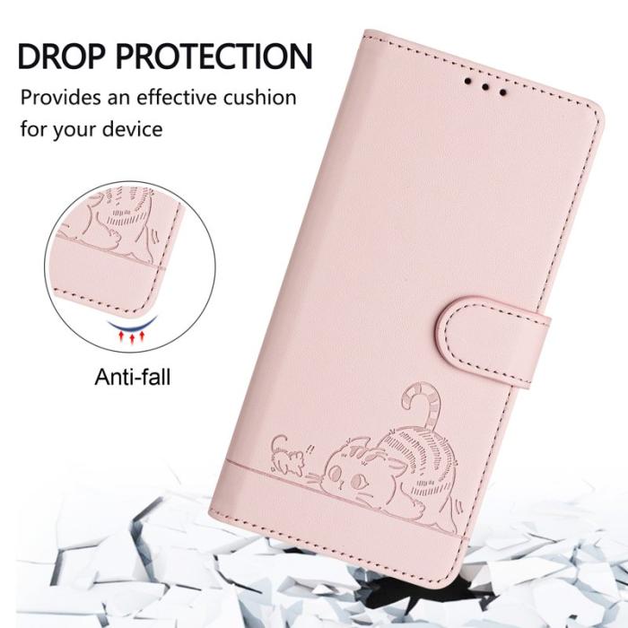 OEM - Samsung Galaxy A55 5G Plånboksfodral Konstläder RFID Skydd - Rosa