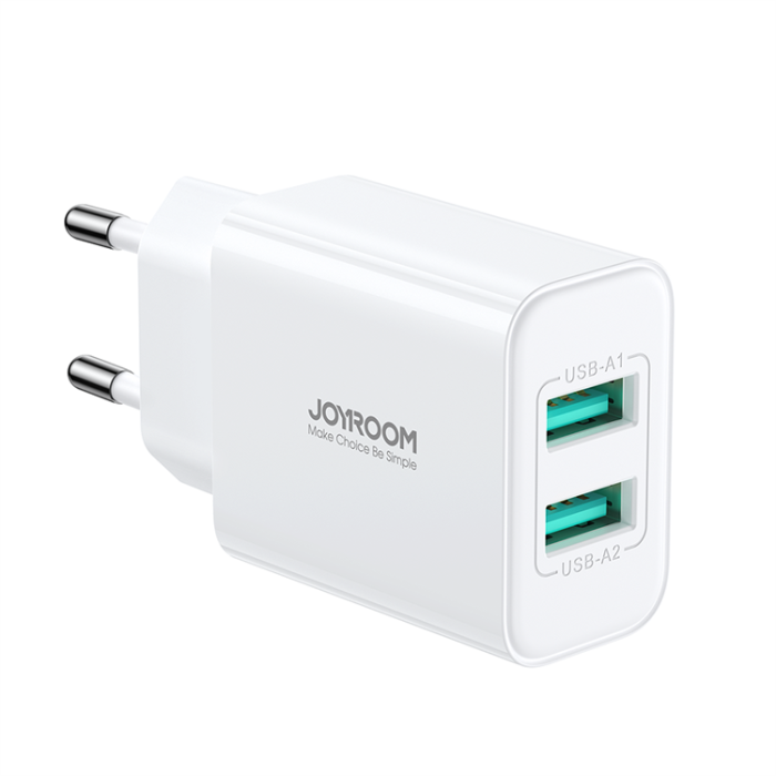 Joyroom - Joyroom Nätladdare 2xUSB-A 10.5W 2.1A - Vit