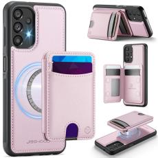 OEM - JEEHOOD Samsung Galaxy A13 4G/5G Mobilskal Konstl&auml;der med Kortfack - Rosa