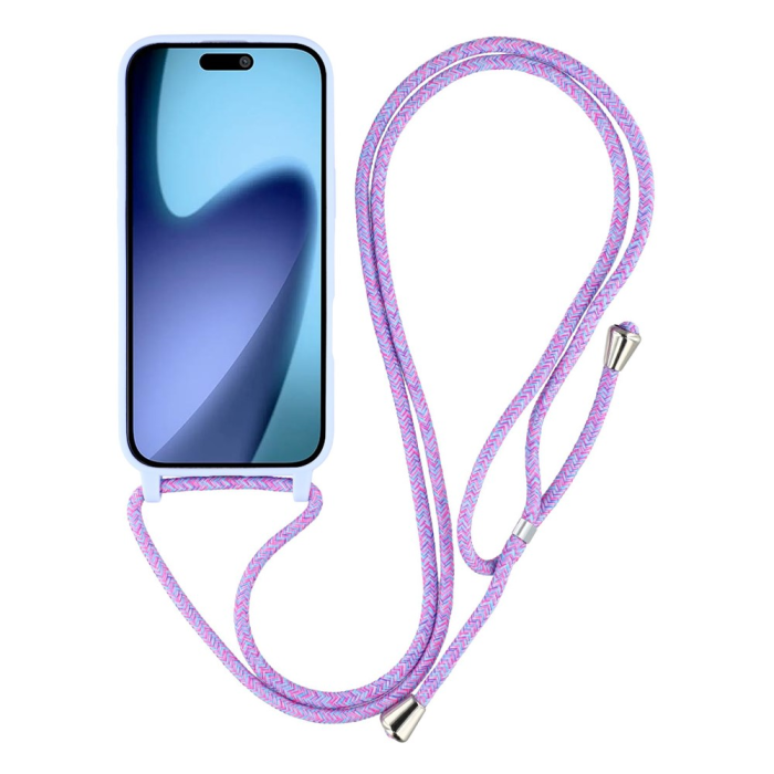A-One Brand - iPhone 17 Air Mobilskal TPU Shockproof med Lanyard - Ljuslila