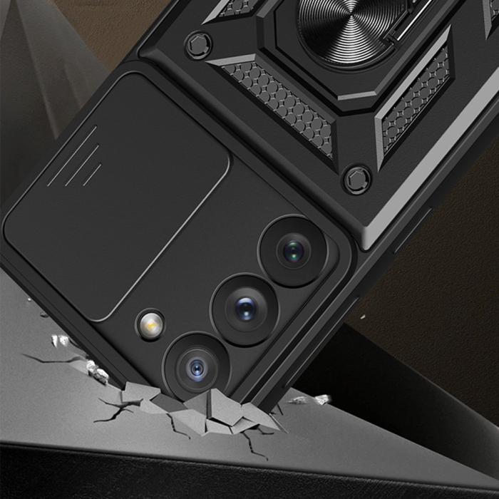 OEM - Galaxy A54 Skal Ringhållare Hybrid Armor Camshield - Svart