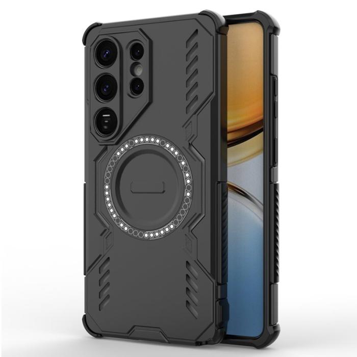 OEM - Mobilskal till Samsung Galaxy S26 Ultra Magnetiskt Butterfly Armor PC TPU Svart