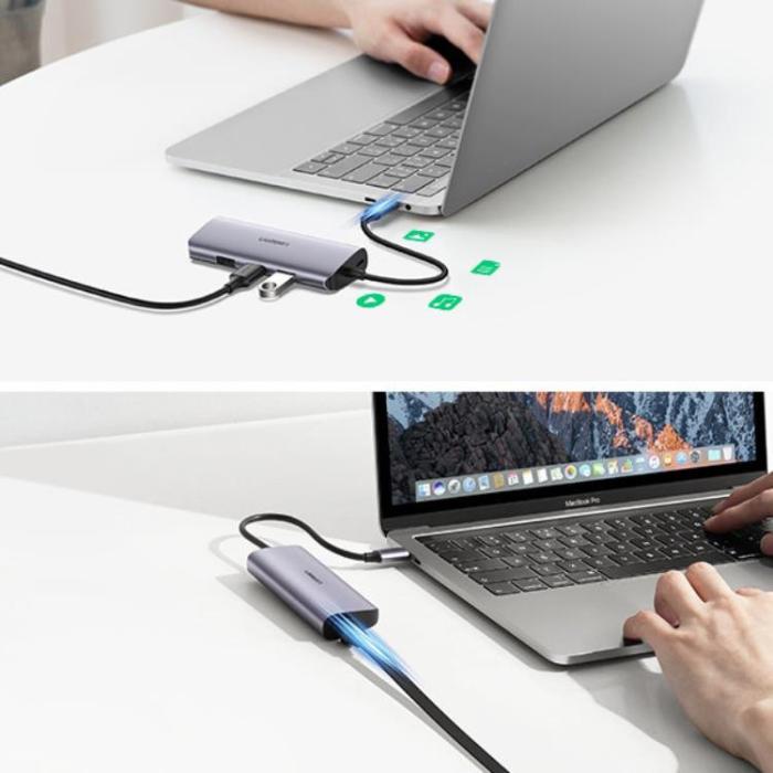 Ugreen - Ugreen Multifunctional Adapter HUB 3 x USB-C - Grå