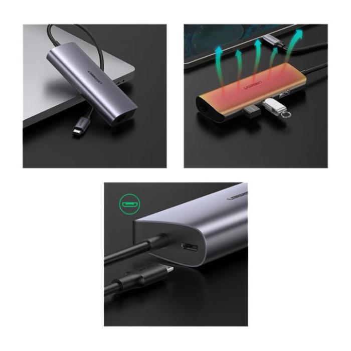 Ugreen - Ugreen Multifunctional Adapter HUB 3 x USB-C - Grå