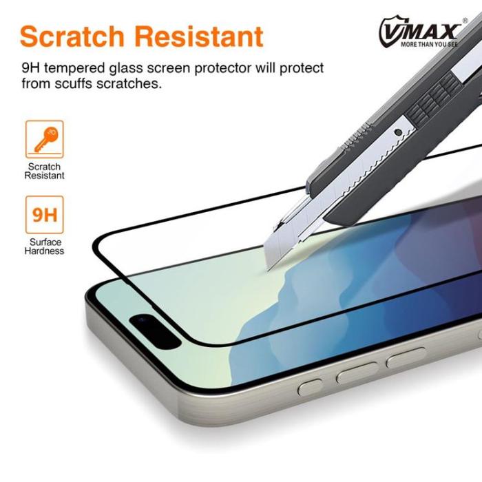 VMAX - Vmax iPhone X/XS/11 Pro Härdat Glas Skärmskydd 9D - Svart