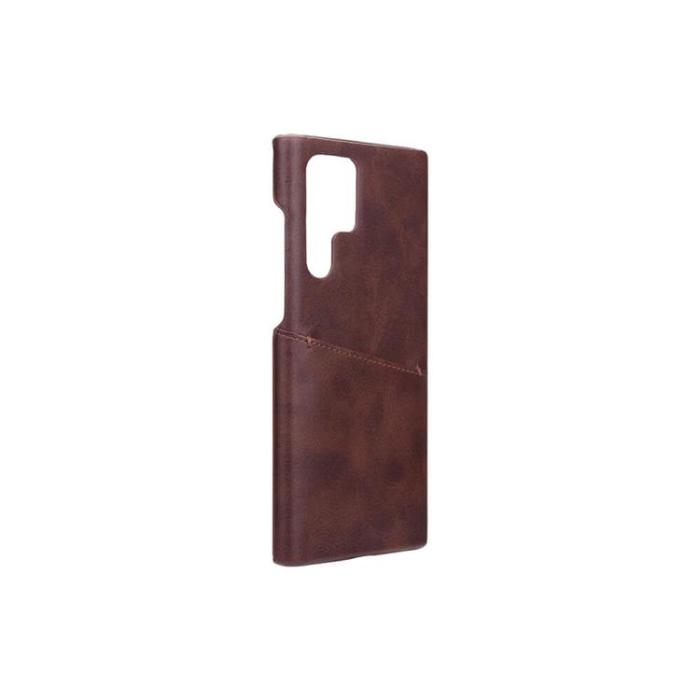 Onsala - Onsala Läder Kortficka Skal Galaxy S22 Ultra - Brun