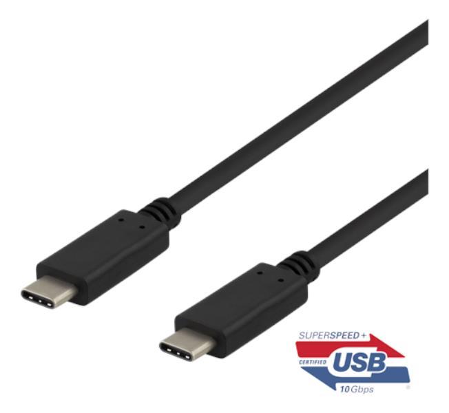 Deltaco USB-C till USB-C kabel 1m - Svart | 3541 | AlltMobil