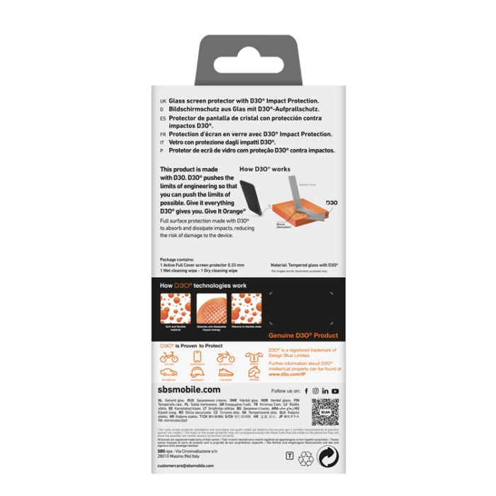 SBS - SBS iPhone 16/15 Härdat Glas Skärmskydd D30 - Svart