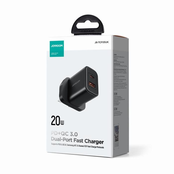 Joyroom - Joyroom UK Väggladdare USB-A/USB-C 20W - Svart