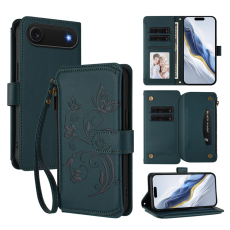 A-One Brand - iPhone 17 Air Plånboksfodral Butterfly Floral Imprint - Grön