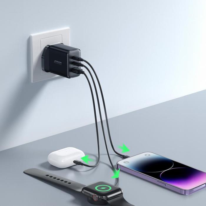 Joyroom - Joyroom UK Väggladdare 2x USB-C/USB-A 32W - Svart