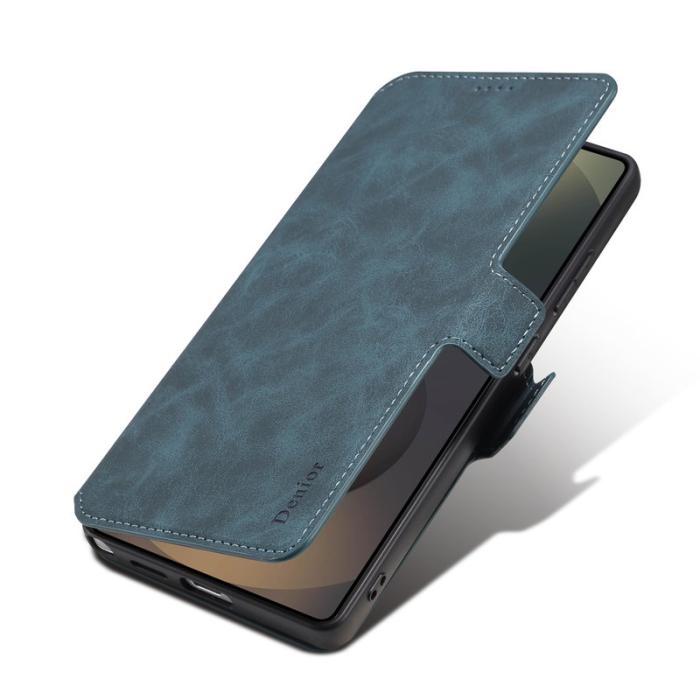 DENIOR - DENIOR B06 Samsung Galaxy S25 Ultra Plånboksfodral Konstläder + TPU Blå