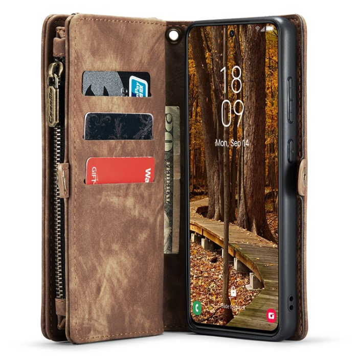 Caseme - Caseme Galaxy S23 Plus Plånboksfodral Detachable - Brun