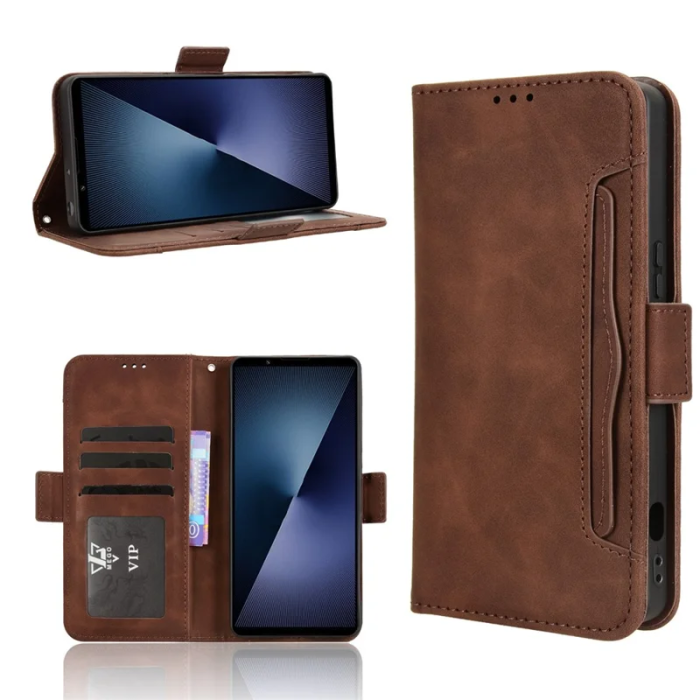A-One Brand - Sony Xperia 1 VII Plånboksfodral Läder - Brun