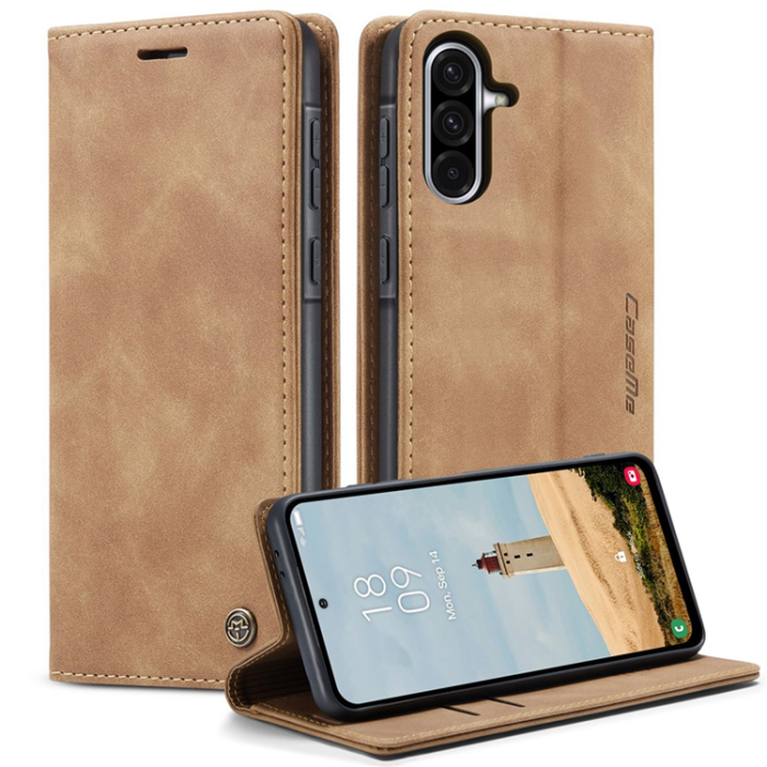 Caseme - CASEME Galaxy A56 5G Plånboksfodral 013 Series Läder - Brun