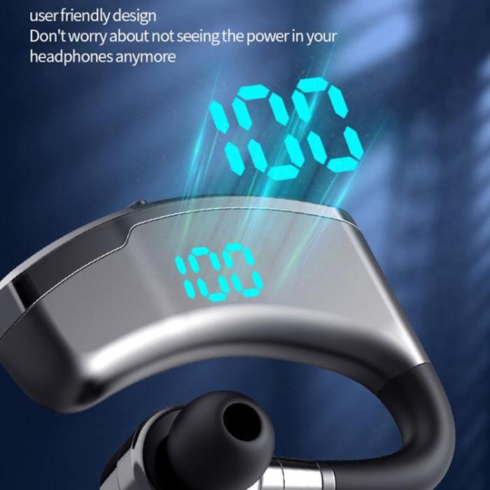 OEM - Single In-Ear Hörlur Bluetooth Med Display och med laddningsfodral V9S