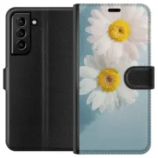 Gustaf - Pl&aring;nboksfodral till Samsung Galaxy S21+ 5G med Sommarblommor
