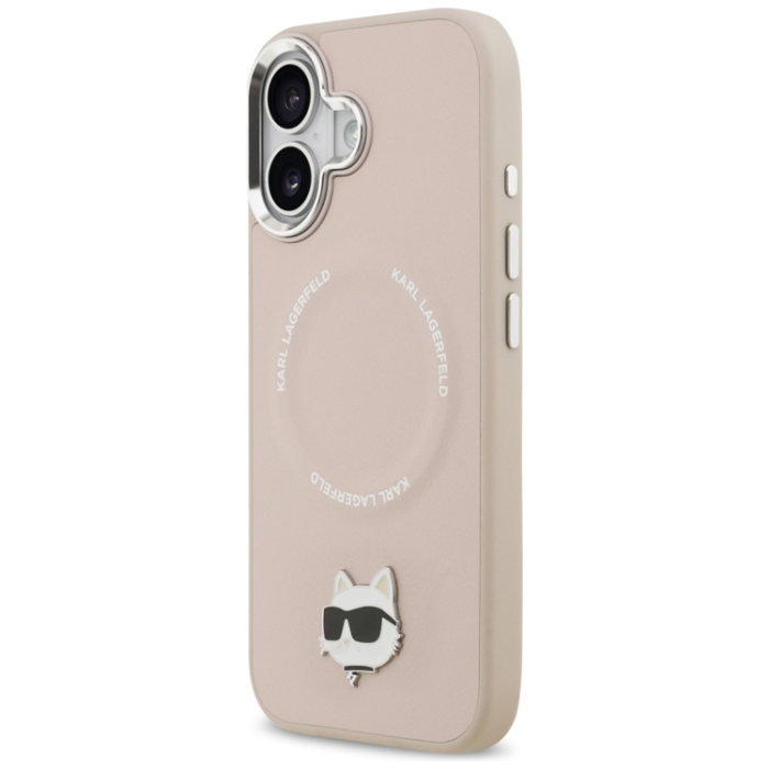 KARL LAGERFELD - Karl Lagerfeld iPhone 17 Mobilskal MagSafe Choupette Pin - Rosa