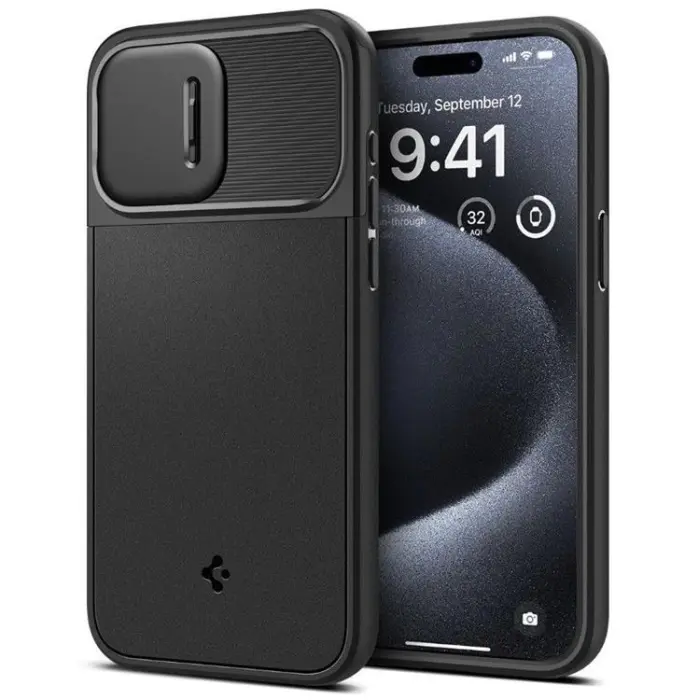 Spigen - Spigen iPhone 15 Pro Mobilskal Magsafe Optik Armor - Svart