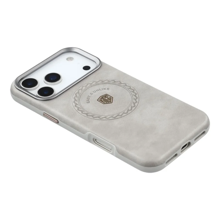 KIGC - KIGC iPhone 17 Pro Mobilskal Magsafe Läder - Grå