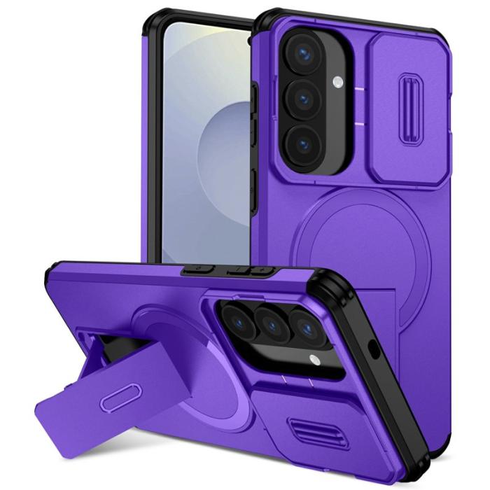 OEM - Mobilskal för Samsung Galaxy S26 Plus Magnetiskt Kickstand PC + TPU - Lila