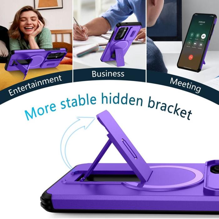OEM - Mobilskal för Samsung Galaxy S26 Plus Magnetiskt Kickstand PC + TPU - Lila