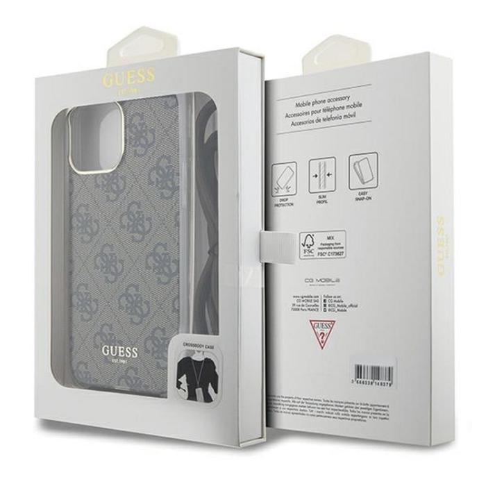 Guess - Guess iPhone 15 Pro Mobilhalsband Skal Print - Brun