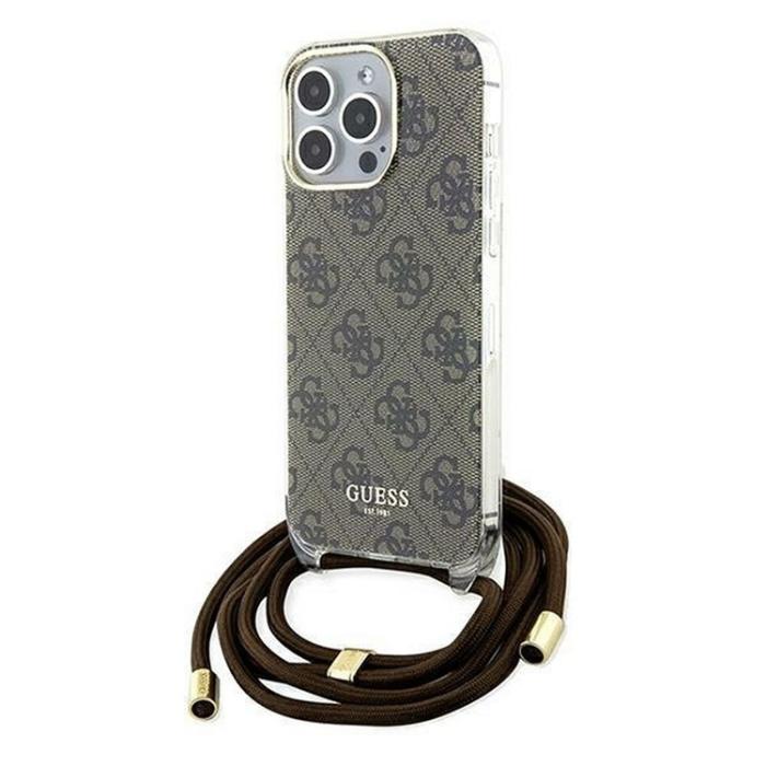 Guess - Guess iPhone 15 Pro Mobilhalsband Skal Print - Brun