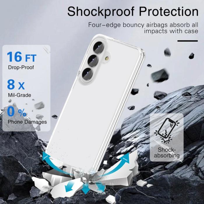 OEM - Mobilskal för Samsung Galaxy S26 PC + TPU Stötsäker - Transparent Grå