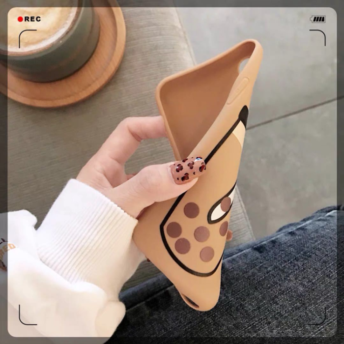UTGATT1 - iPhone 7/8/SE(2020/2022)Mobilskal Boba Milk Tea Silikon - Brun