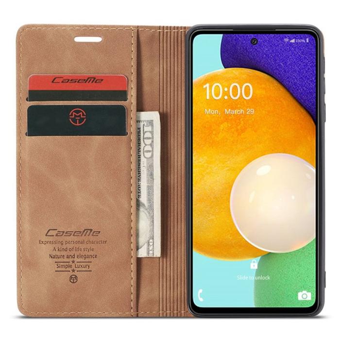 Caseme - CASEME 013 Folio Konstläder Plånboksfodral till Samsung Galaxy A53 5G - Brun