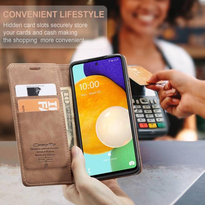 Caseme - CASEME 013 Folio Konstläder Plånboksfodral till Samsung Galaxy A53 5G - Brun
