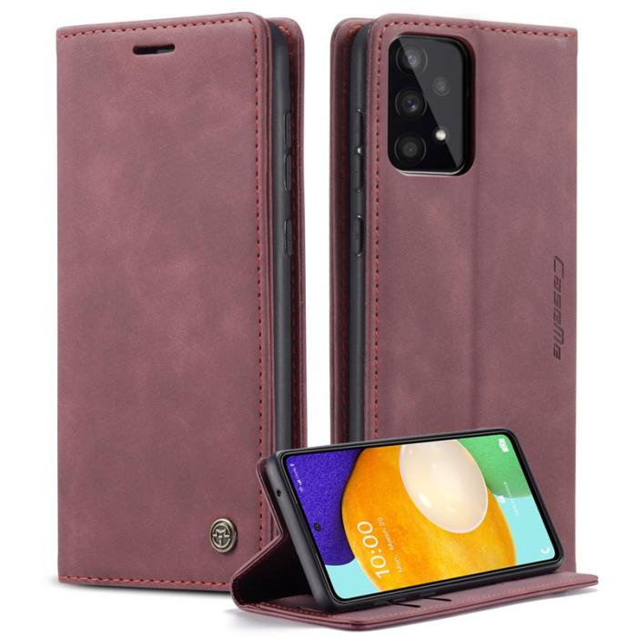 Caseme - CASEME 013 Folio Konstläder Plånboksfodral till Samsung Galaxy A53 5G - Röd