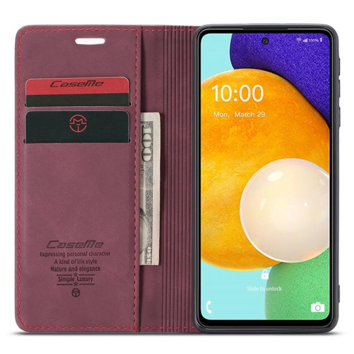 Caseme - CASEME 013 Folio Konstläder Plånboksfodral till Samsung Galaxy A53 5G - Röd