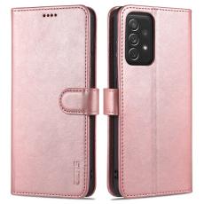 AZNS - AZNS Samsung Galaxy A72 Pl&aring;nboksfodral i Konstl&auml;der - Ros&eacute;guld