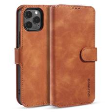 DG.MING - DG.MING iPhone 13 Pl&aring;nboksfodral i Retro Konstl&auml;der med St&auml;ll och Rem - Brun